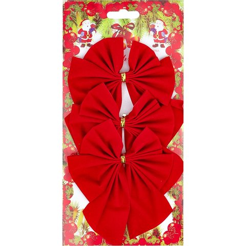 бант красный 3 штуки 4452