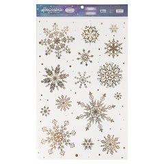 оконное украшение Снежинки с фольгой 30*50см пвх 6840574
