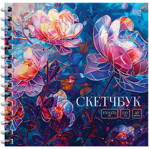 скетчбук А5 40л Витраж цветы 170х170см 120г/м 64599 376698