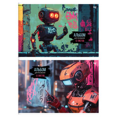 альбом для рисования 12л Роботы 08586 378656