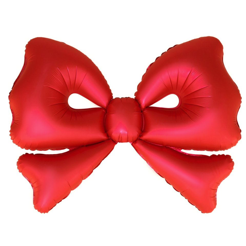 шар фольгированный Бант красный сатин 127см 27059