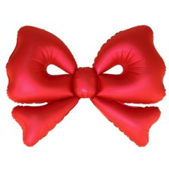 шар фольгированный Бант красный сатин 127см 27059