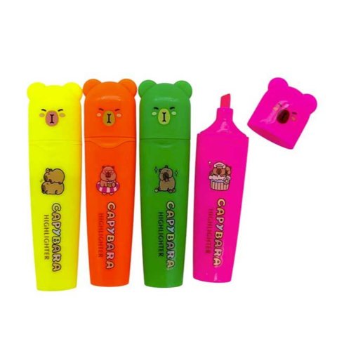 набор маркеров текстовыделители 4цв Neon Capybara скошенный dm-237