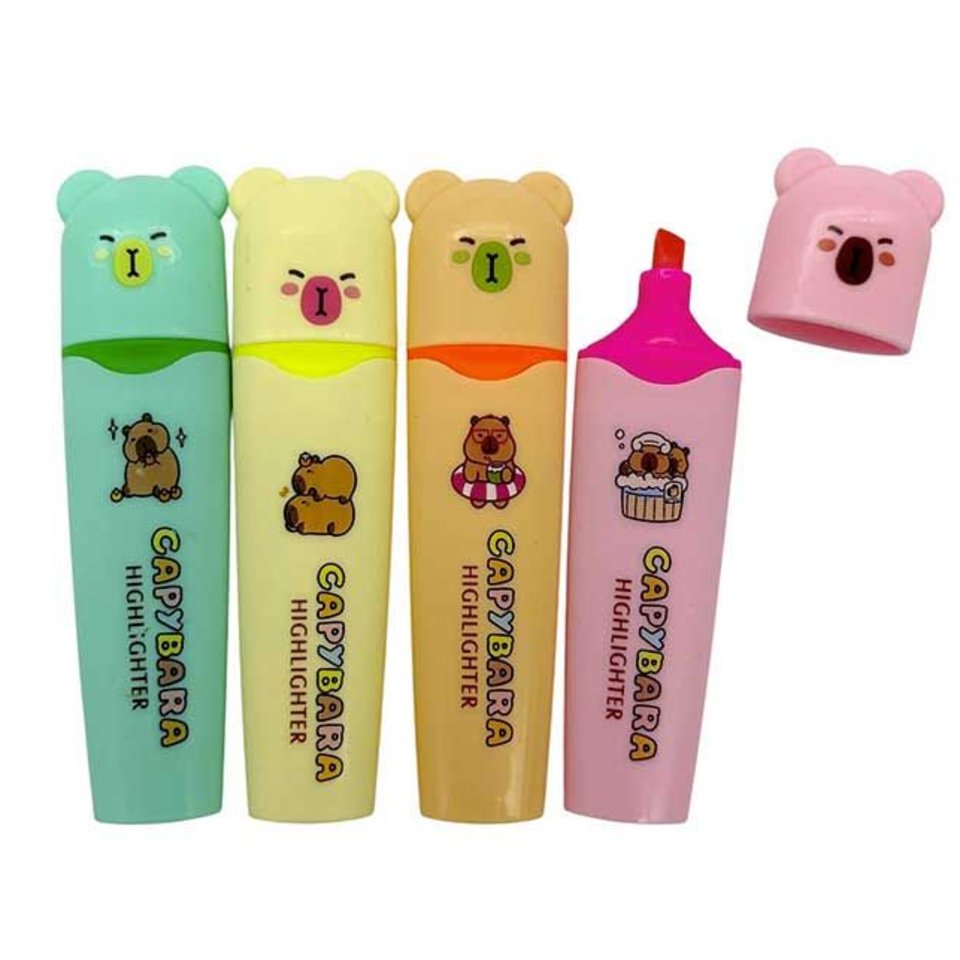 набор маркеров текстовыделители 4цв Pastel Capybara скошенный dm-238