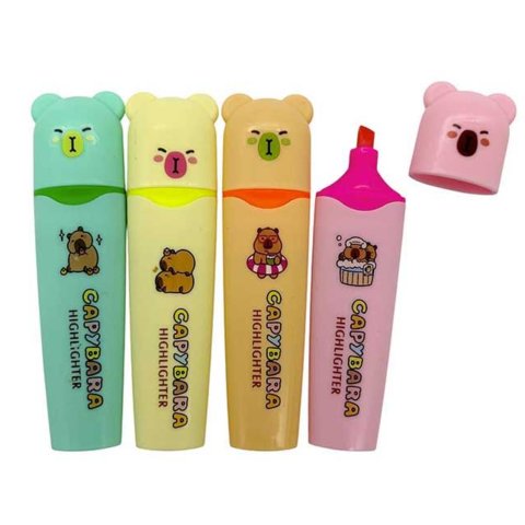 набор маркеров текстовыделители 4цв Pastel Capybara скошенный dm-238