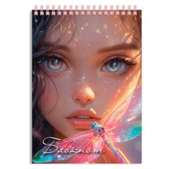 блокнот А6 80л Девушка и стрекоза гребень 70969