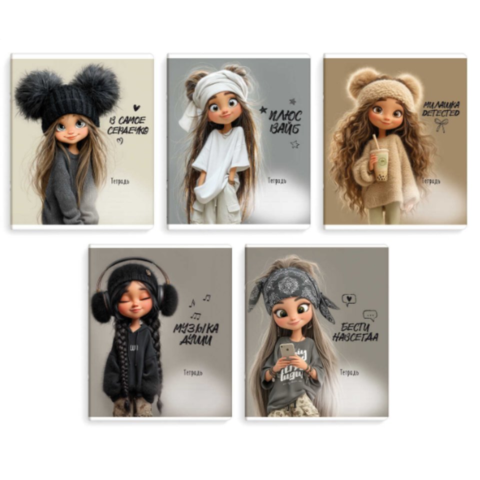 тетрадь 18л Девчонки на стиле клетка 70905