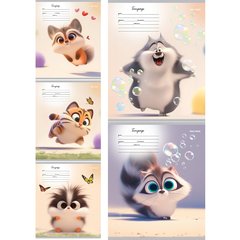 тетрадь 12л Забавные пушистики косая 4462