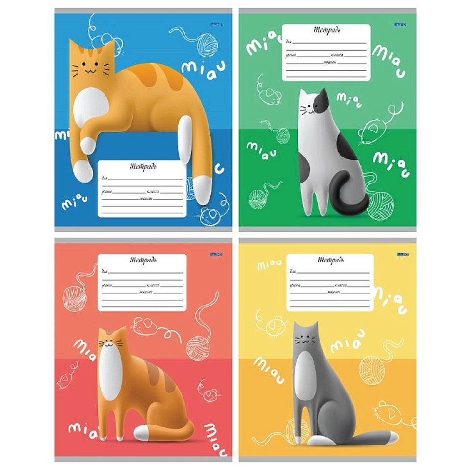 тетрадь 12л Улыбка кота линия 5374