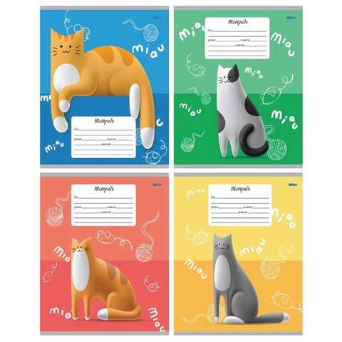 тетрадь 12л Улыбка кота линия 5374