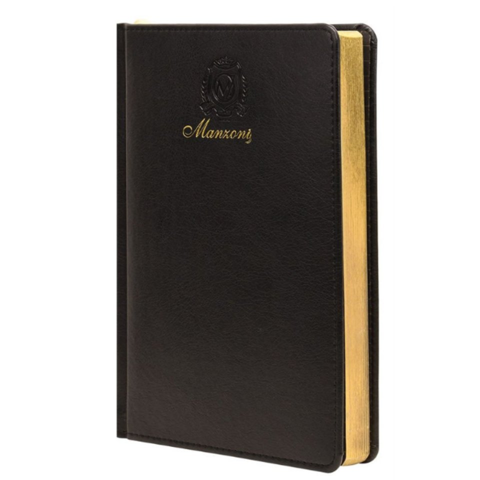 еженедельник А5 Manzoni черный золотой срез man-a5176/b