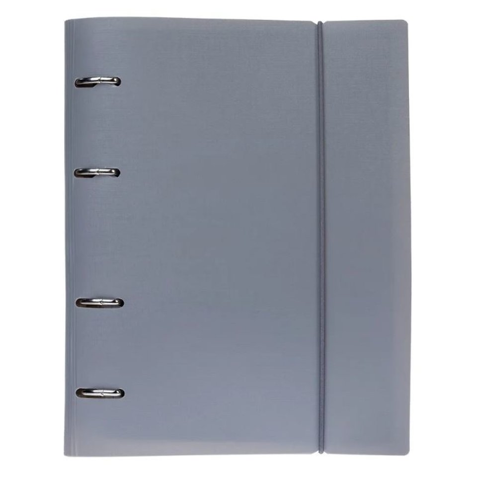 тетрадь на кольцах 120л Canvas серая на резинке 05314 081658