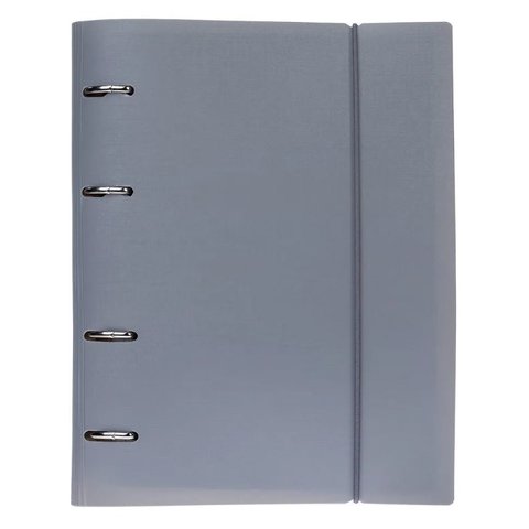 тетрадь на кольцах 120л Canvas серая на резинке 05314 081658