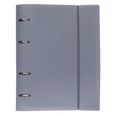 тетрадь на кольцах 120л Canvas серая на резинке 05314 081658
