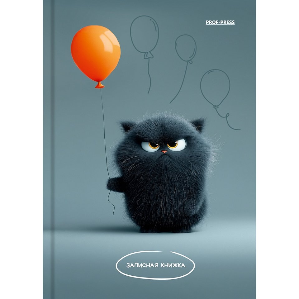записная книжка А6 64л Угрюмый котик 3032