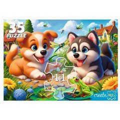 пазлы макси 35 Щенки и лягушки 2390
