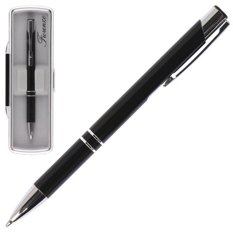 ручка подарочная черный/хром пластиковый корпус футляр 180985/6