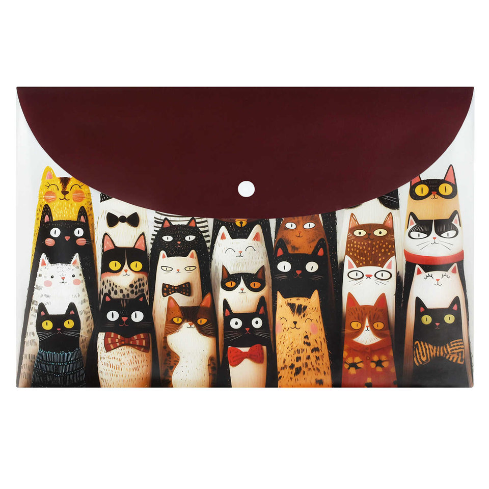 конверт на кнопке А4 Веселые коты 72225