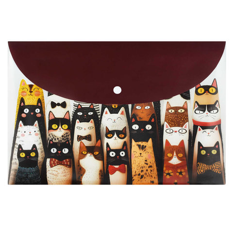 конверт на кнопке А4 Веселые коты 72225