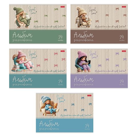 альбом для рисования 24л Sweet time 094496