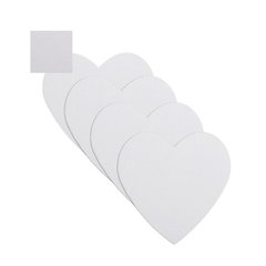 художественный холст на картоне 7.5х7.5см 4шт 100%хлопок 280г/м сердце магнит 192334