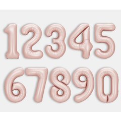 шар фольгированный цифра 0 Винтажная роза сатин 26710