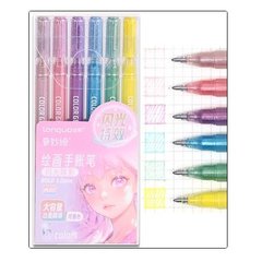 набор ручек 6цв гелевые пастель глиттер ассортимент dh-249/331768