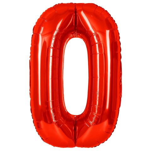 шар фольгированный цифра 0 красный 27360