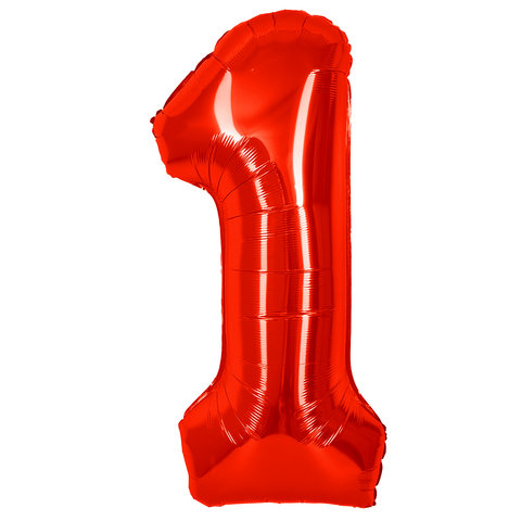 шар фольгированный цифра 1 красный 27361