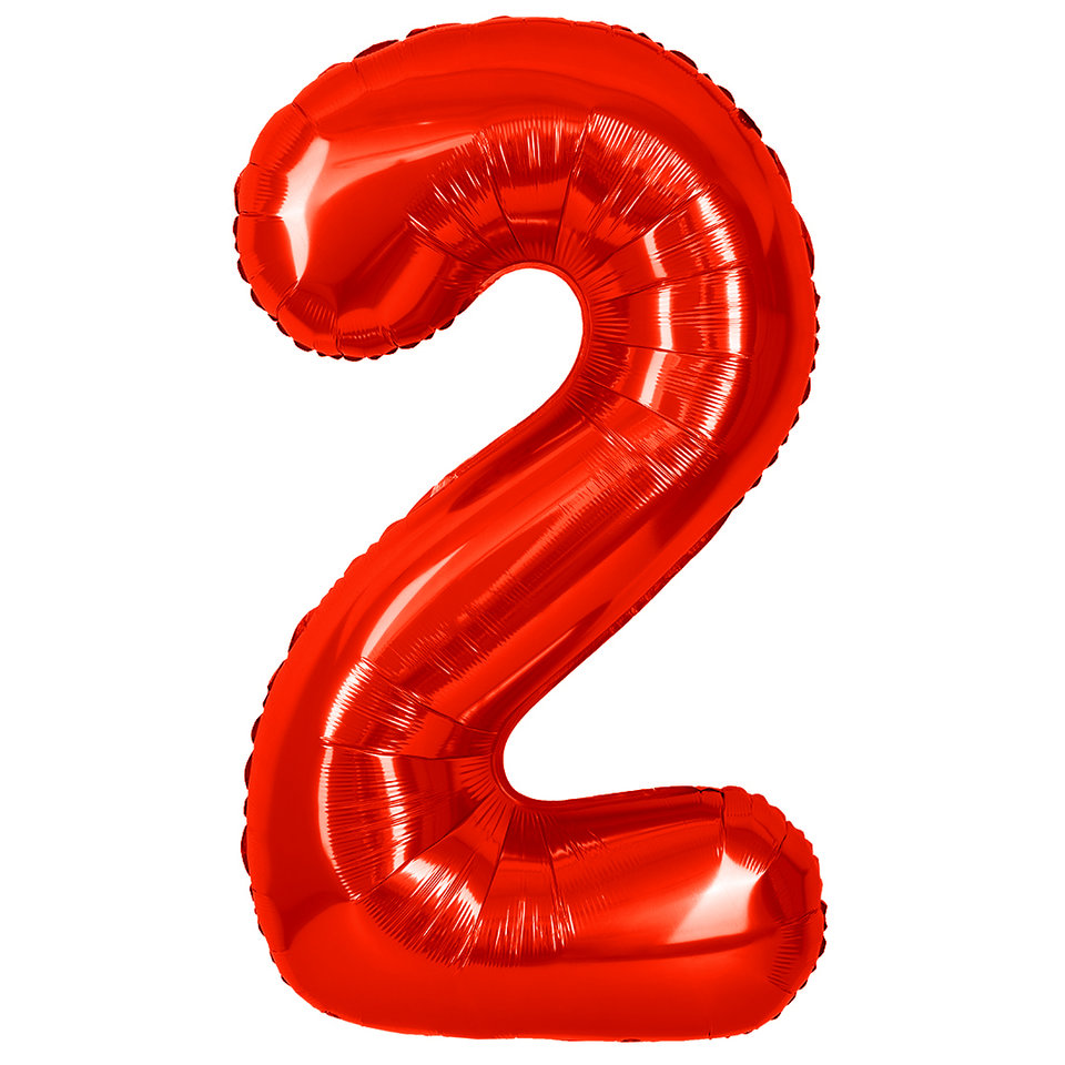 шар фольгированный цифра 2 красный 27362