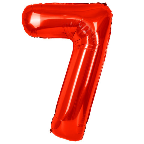 шар фольгированный цифра 7 красный 27367