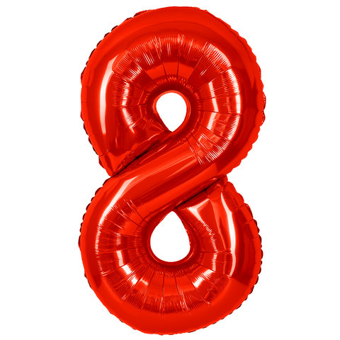 шар фольгированный цифра 8 красный 27368