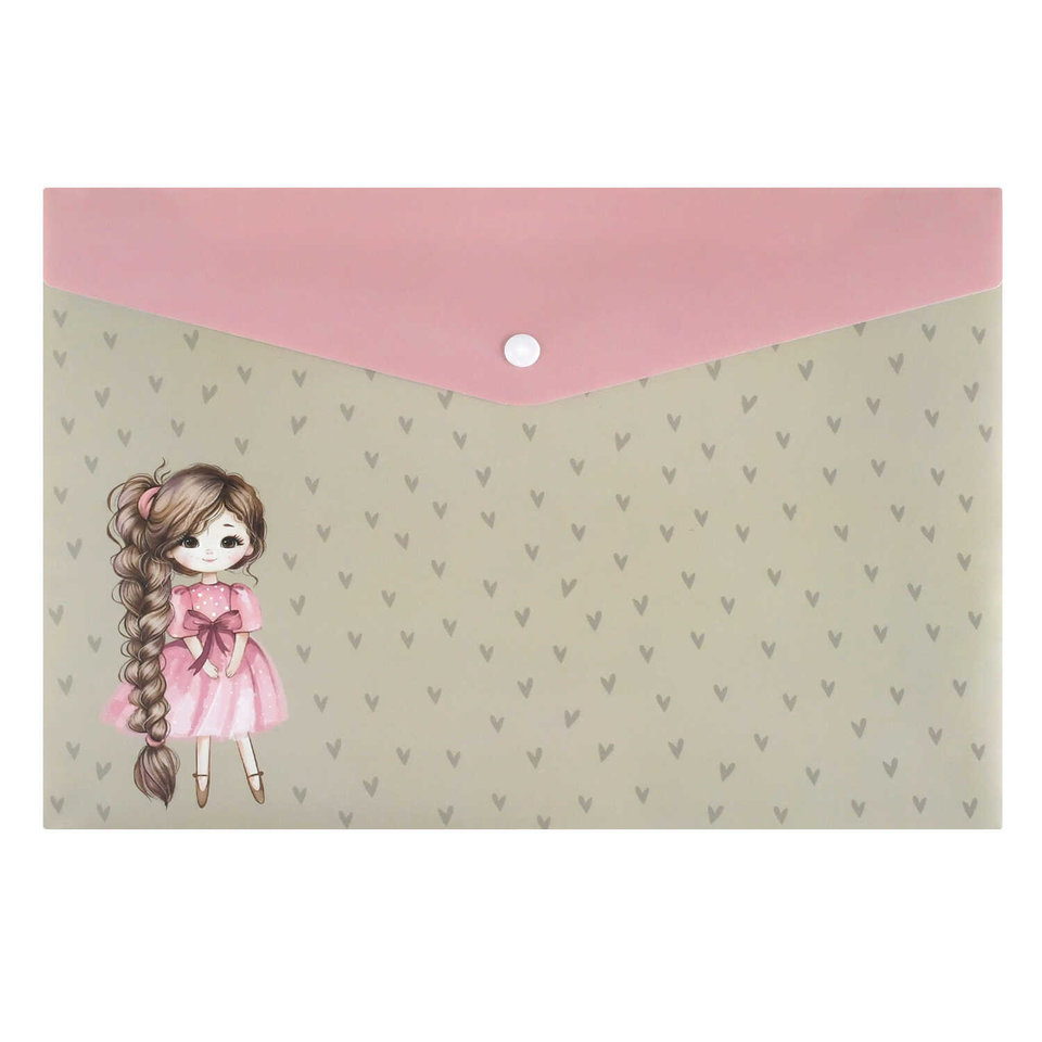 конверт на кнопке Девочка с косой А4 72361