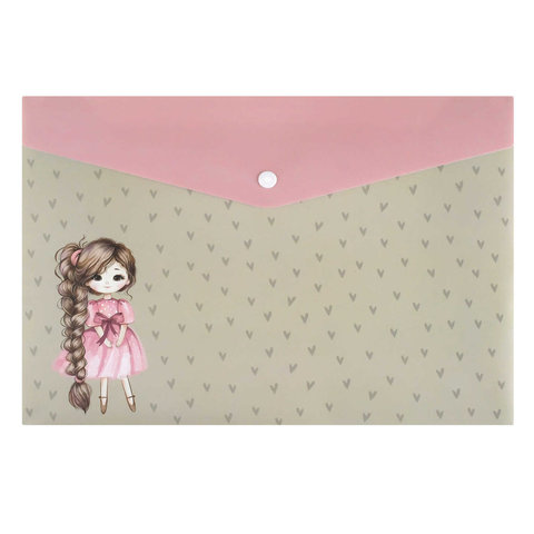 конверт на кнопке Девочка с косой А4 72361