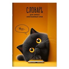 тетрадь-словарик 24л для записи иностранных слов Кот с телефоном А5 73203
