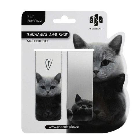 набор закладок магнитных Монохромные коты 73703