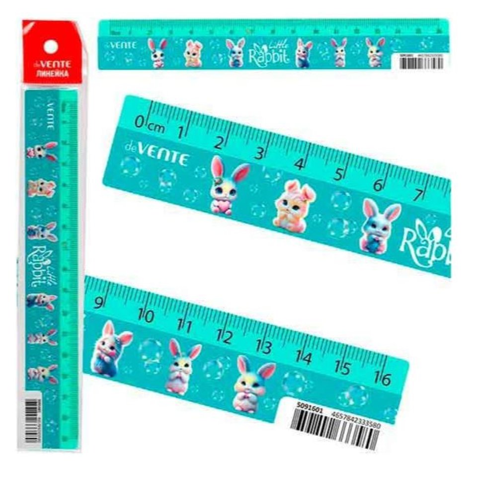 линейка 15см пластик Little rabbit 5091601