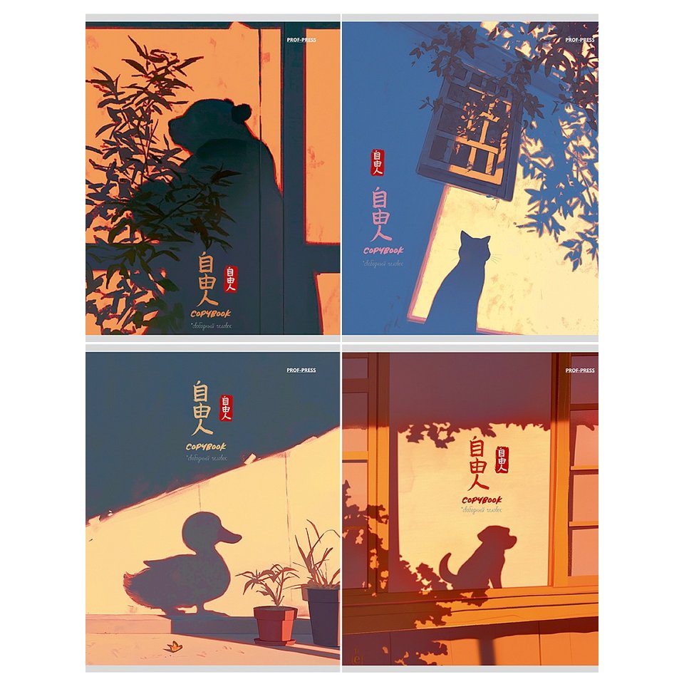 тетрадь 96л Тени животных клетка 4893