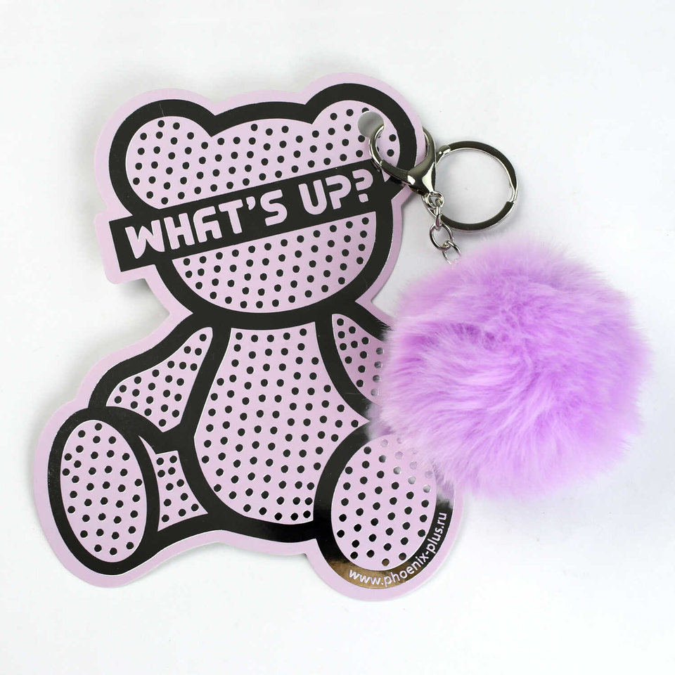 брелок Серебряный мишка сиреневый 70870