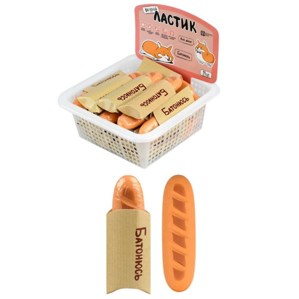 ластик Батон термопластичная резина 25х12х83 Корги 73043