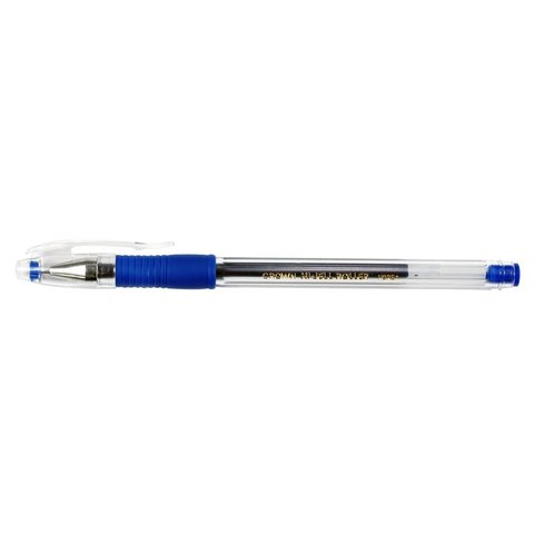 ручка гелевая CROWN 0.5мм HJR-500R синяя резиновая вставка