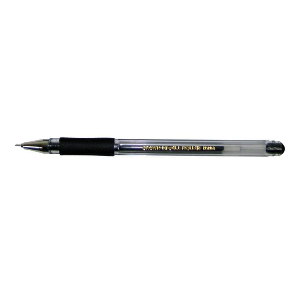 ручка гелевая CROWN 0.5мм HJR-500RN черная игольчатый пишущий узел резиновая вставка