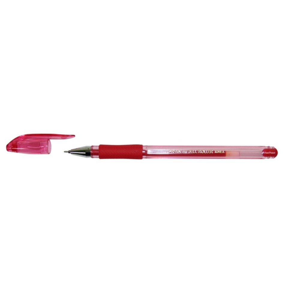 ручка гелевая CROWN 0.5мм HJR-500RN красная игольчатый пишущий узел резиновая вставка