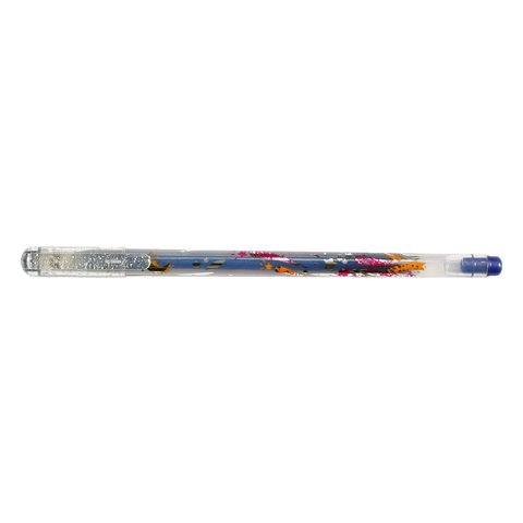 ручка гелевая CROWN 1мм с блестками (Люрекс) MTJ500GLD синяя