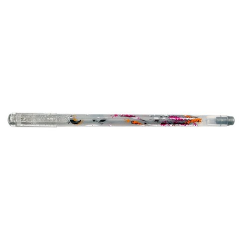 ручка гелевая CROWN 1мм с блестками (Люрекс) MTJ500GLD серебро