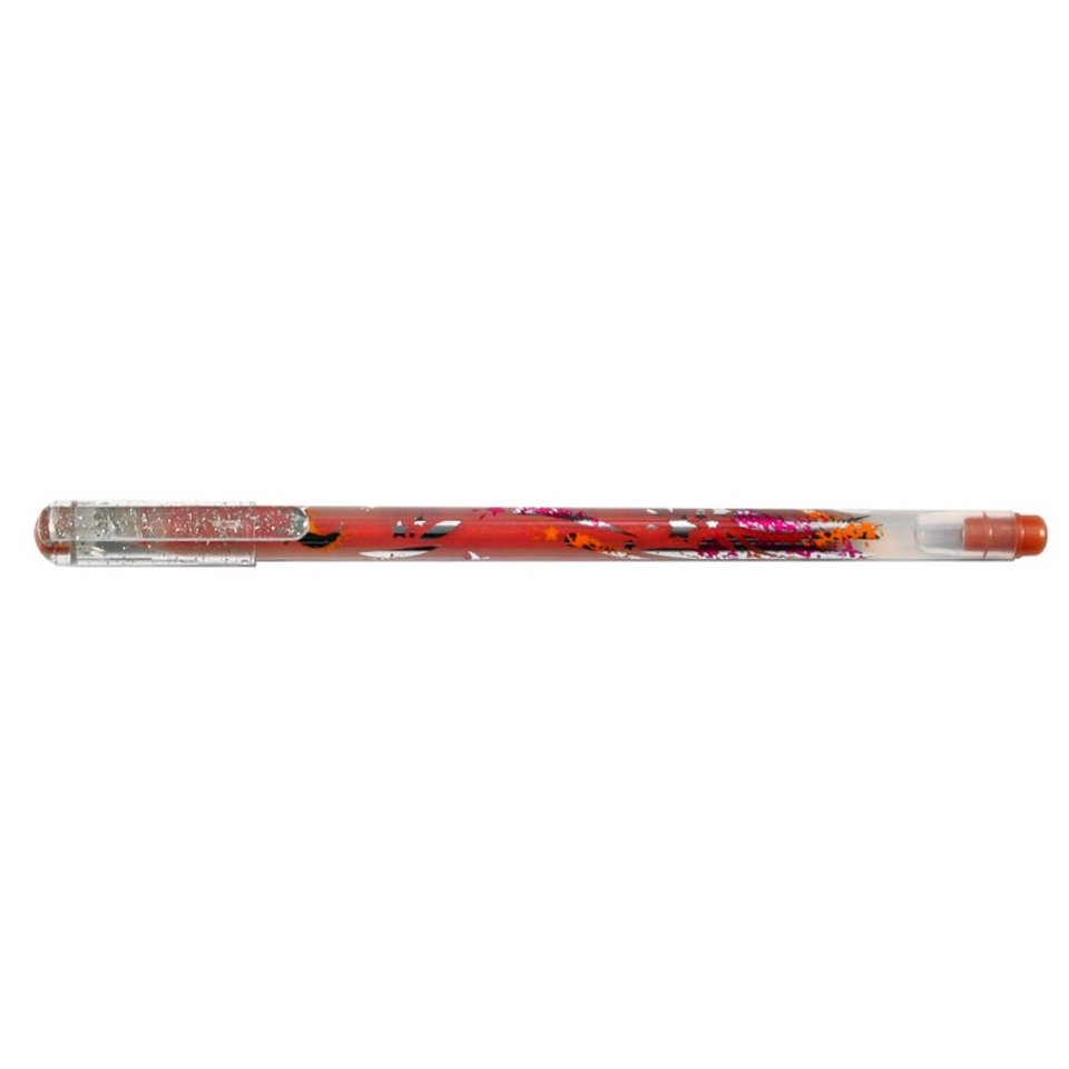 ручка гелевая CROWN 1мм с блестками (Люрекс) MTJ500GLD оранжевая
