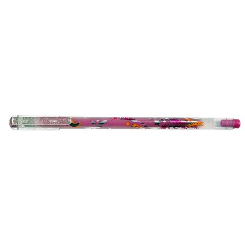 ручка гелевая CROWN 1мм с блестками (Люрекс) MTJ500GLD розовая