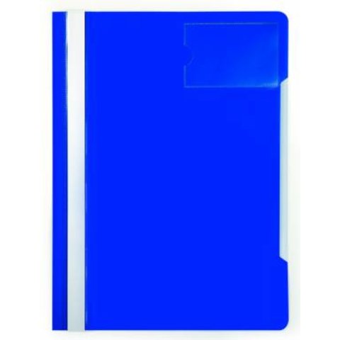 папка-скоросшиватель А4 пластиковый прозрачный верх карман для визитки PS-V20/816326 синий