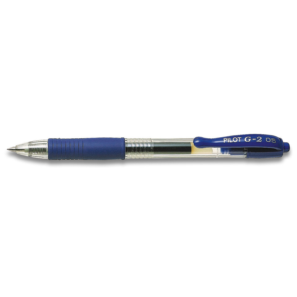 ручка гелевая PILOT автоматическая BL-G2-5 синяя, резиновая вставка