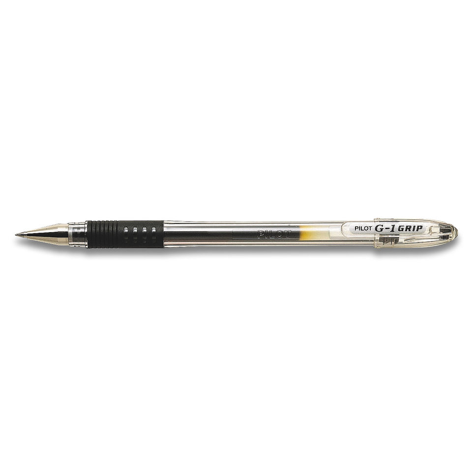 ручка гелевая PILOT BLGP-G1-5 черная металлический наконечник, резиновая вставка